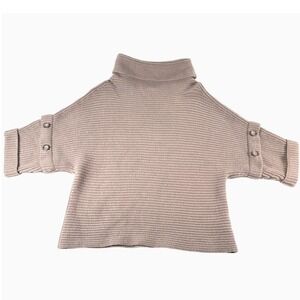 Ann Taylor Dolman Turtleneck Cashmere Wool Ribbed Knit Sweater Women's Small